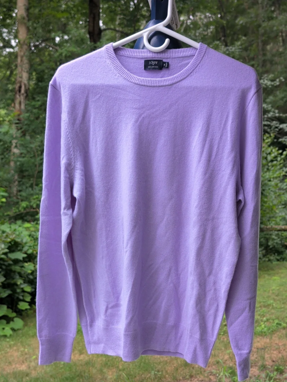 J. Crew Men's Crewneck Cashmere Sweater in Light Lavender